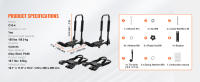 SucceBuy Portaequipajes para Kayak J-Bar, Portaequipajes de Montaje Superior Suave para Kayak, Tabla de Surf, Canoa, SUP, Esquí, SUV, Camión, 1 Kayak, Acero de aleación - details 8