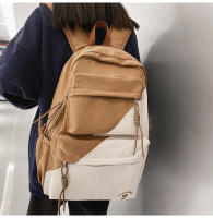 Mochila de los hombres y las mujeres casual simple y versátil pareja mochila colores contrastantes de gran capacidad junior escuela secundaria estudiante mochila - details 12