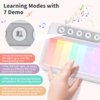 Rainbow Flashing Piano Toys Portable Keyboard Toys with 5 Instruments 13 Melody Electronic Music Toys Educational Toys for Kids - details 5