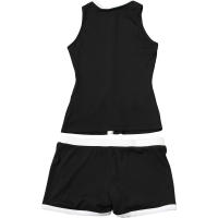 BUNO-Traje Sexy de punto negro con pantalón corto para mujer, traje elegante sin mangas con bolsillos dobles, Top con hebilla de un solo pecho, conjunto de 2 piezas, trajes nuevos 2025 - details 34