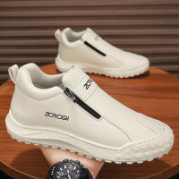 Zapatos Blancos de Primavera 2014 Moda Casual para Hombres Calzado de Tendencia de la Cremallera Superior al Aire Libre - details 2