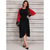 Vestidos de Primavera Otoño 2025 para Mujer Moda Coreana Cuello Redondo Empalmado Vestido de Manga Larga en Promoción - details 3