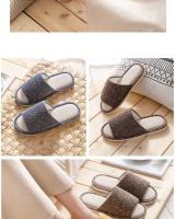 Zapatillas de lino de algodón para mujer, antideslizantes, para interior, acoplador para el hogar, plataforma de primavera y otoño, suelo de fondo suave durante todo el año - details 10