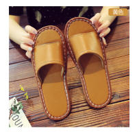 Casa antideslizante fondo suave salón de belleza piso de madera interior color sólido zapatillas de cuero para hombres y mujeres - details 27