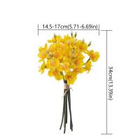 Ramo de narcisos artificiales de tacto Real, flor de narciso de seda hecha a mano de lujo, flor falsa elegante, decoración de jardín al aire libre - details 0