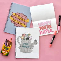 Libros para colorear de salud Mental, garabatos divertidos, libros de dibujo de bocetos de contorno, libros de notas de pintura fácil para niños de guardería - details 7