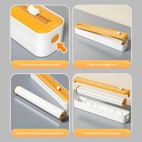 Cortador de película adhesiva, artefacto de refrigerador sin lágrimas para cocina casera, caja de corte de cubierta de película adhesiva multifuncional para colgar en la pared magnética - details 5