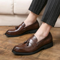 Mocasines con Borlas para Hombres Tacón Bajo, Color Sólido, Punto Acolchado, Resistente al Desgaste, Zapatos de Negocios Casuales - details 12