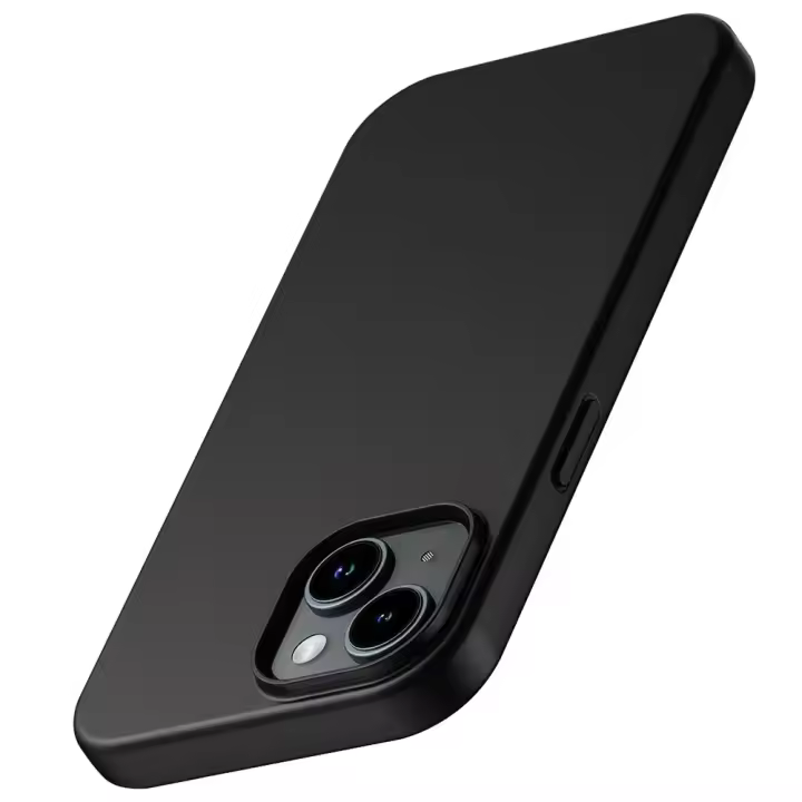Funda suave de silicona mate de lujo para iPhone 17 Air 16 15 14 Plus 13 12 Mini 11 Pro Max XR cubierta negra sólida ultrafina - 1
