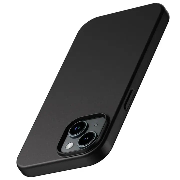 Funda suave de silicona mate de lujo para iPhone 17 Air 16 15 14 Plus 13 12 Mini 11 Pro Max XR cubierta negra sólida ultrafina - 1