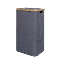 Cubo de reciclaje plegable para bebidas, cesta de lactancia con botella de bambú de gran tamaño, con bolsa interior - details 9