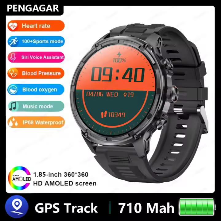 Reloj inteligente V99 de 185 pulgadas Ultra HD NFC con llamadas Bluetooth, batería grande de 710mAh, rastreador de ejercicios, reloj inteligente deportivo para hombres y mujeres - 1