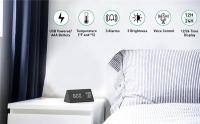Reloj despertador de madera con pantalla LED de tiempo, cargador USB, detección de humedad y temperatura, despertador Digital para mesita de noche - details 0