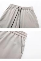 Pantalón plisé con bolsillos laterales para hombre, informal, color liso, recto, con cintura elástica, amplio, en soie glacée, pantalon diario - details 10