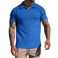 Camiseta de Verano para Hombre Polo Informal con Cuello en V Manga Corta Suelta con Gofres Gruesos - details 8