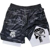 Pantalones cortos deportivos con estampado de anime de doble capa para hombre, multiprenda, secado rápido, correr, M-3xl - details 5