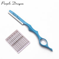 Navaja de Afeitar Profesional para Barbero Dragon Rojo Herramientas de Salón para Adelgazar Cabello con 10 Cuchillas Afiladas Z6100 - details 5