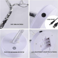 Remote Sparkly Fairy Spirit Tree Lamp 108 LED DIY Artificial Bedroom Nightlight 8 Modes USB Battery Bonsai Tree Night Light - details 4