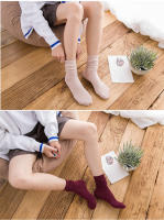 Calcetines de Algodón Sueltos para Mujeres Retro Color Sólido para Otoño-Invierno - details 6