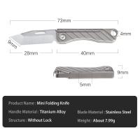 Mini cuchillo plegable TC4 de aleación de titanio Portátil, cuchillo colgante, desembalaje express, cuchillo de bolsillo, herramienta EDC para regalo - details 10