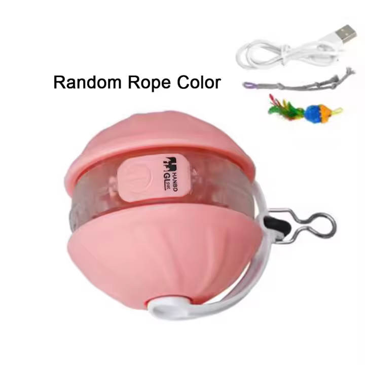 Bola rodante automática infrarroja recargable por USB, imitación de ratón, cable desmontable, juguetes interactivos para gatos - 1