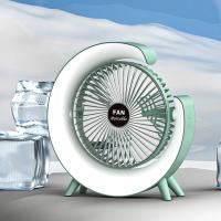 Xiaomi-ventilador portátil recargable por USB, dispositivo eléctrico con LED, 7 colores, 180 ° , ajustable, 3 velocidades, para verano - details 5