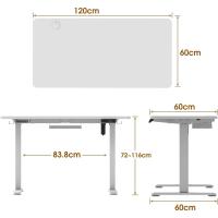 160x80 CM Elevable Regulable en Altura,Escritorio de Pie con Tablero de Cuatro Partes, Mesa Ordenador con Función de Memoria - details 15
