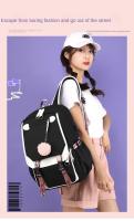 Mochila de escuela secundaria de estilo coreano para adolescentes, mochila de moda en blanco y negro para estudiantes, mochila escolar, bonita bolsa de libros - details 1