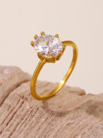 Anillo de Cristal Cuadrado en forma de ZIRCON elíptico de lujo Más ligero Joyas exquisitas para Regalos de Bodas de Novias - details 7