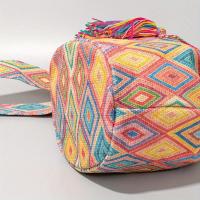 Bolso bandolera de lona para mujer, estilo étnico, bohemio con borlas - details 8