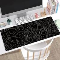 1 Uds alfombrilla de ratón para juegos alfombrilla de teclado grande 31,5x11,8 pulgadas alfombrilla de ratón topográfica alfombrilla de ratón blanca y negra para teclado con Anti-Sl - details 3