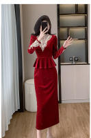 Vestido de noche de terciopelo ligero de lujo para mujer, estilo francés, para otoño e invierno, nuevo vestido de noche de alta gama con temperamento y corte ajustado, de un solo paso - details 13