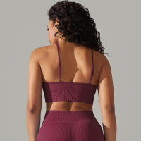 Hamidou-Sujetador deportivo Sexy para mujer, ropa interior deportiva a prueba de golpes, almohadilla extraíble para el pecho, para gimnasio, entrenamiento, Fitness, correr, Tops de realce - details 19
