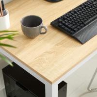 Ordenador Mesa de Estudio Mesa de Comedor 120 x 60 x 76 cm Madera Natural y Blanco LWD64N - details 5