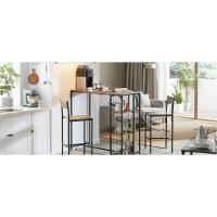 FWT64-WN Mesa Barra Bar Mesa Alta de Comedor con 1 Cajón y 3 Estantes Blanco Altura 90cm ES - details 26