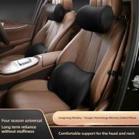Almohada de cuello ergonómica viscoelástica Almohadilla de apoyo lumbar ajustable para asientos de coche y oficina Accesorios de asiento de larga distancia - details 2