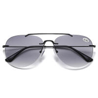 Gafas de Lectura de Sol Bifocales sin Lima de Doble Puente Lentes Grises Visión Cercana y Lejos - details 0