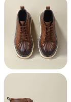 Cuero genuino de alta gama, cabeza de res pura, capa de cuero de vaca, cáscara de cabeza, plataforma, zapatos de cuero. - details 3