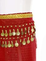 Harem de danza del vientre oriental para mujeres y niñas, gasa con lentejuelas de lunares, pantalones árabes brillantes para Halloween y carnaval - details 11