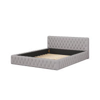 Cama tapizada Cama doble juvenil 140 x 200 cm, fabricada en terciopelo agradable para la piel, gris (Sin colchón) - details 10