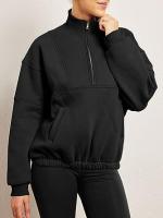 Otoño Invierno nueva moda sudadera Casual mujer bolsillo pulóver cuello alto manga larga Top - details 18