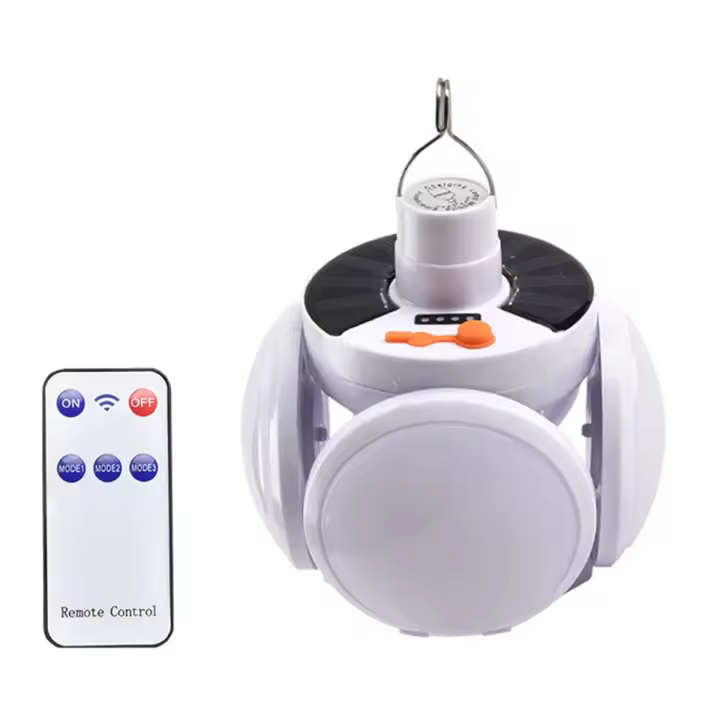 Lámpara de Camping de energía Solar, linterna plegable con Control remoto LED recargable por USB, lámpara de emergencia portátil - 1