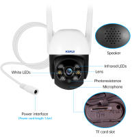 Cámara de Seguridad Inalámbrica KERUI 4K PTZ Visión Nocturna Infrarroja Zoom Digital 4X - details 13
