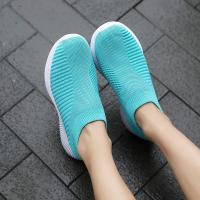 Zapatos de calcetines transpirables para mujer, zapatillas deportivas suaves para caminar, informales, a la moda, color azul - details 10