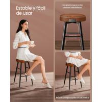 Juego de 2 Taburetes de Bar Taburetes de Cocina, Taburetes de Desayuno, Cuero Sintético con Costuras 76,2 cm de Alto, Silla Comedor, Fácil Montaje, Negro - details 37