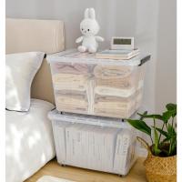 Cajas de Almacenamiento de Plástico con Ruedas 55L*6 Organizador Transparente para Oficina en Casa - details 3