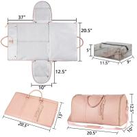 Traje plegable de las mujeres bolsa de viaje multifuncional de gran capacidad de gran PU bolsa de equipaje de mano - details 3