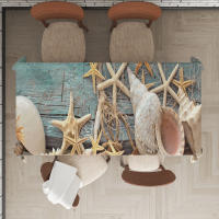 Mantel con diseño de playa y concha, tapete para fiesta en casa, boda, decoración de comedor Rectangular, mantel para mesa de centro - details 5