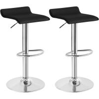 Taburetes de Cocina Giratorios 360° Altura Ajustable con Reposapiés Taburetes Altos con Asiento PVC para Comedor, Salón y Cafetería Negro+Negro - details 45