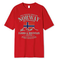 Camiseta de Verano Norway Estampado de Montaña de Fiordo Cuello Redondo de Algodón Talla Grande - details 9